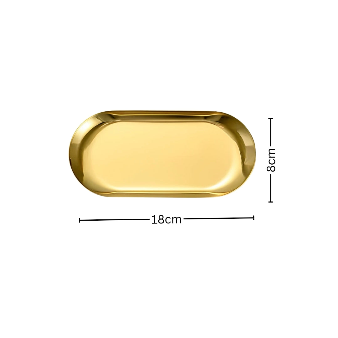 SOGA Gold Nordic Oval Plate Set Small, Medium and Large for 3 Pieces Kitchen