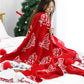 SOGA 130x180cm Throw Blanket Red Christmas Tree Half Fleece for Holiday Season Cozy