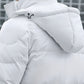 abbee White 2XL Winter Hooded Overcoat Long Jacket Stylish Lightweight Quilted Warm Puffer Coat