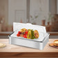 SOGA 59x38.5cm Silver Color Ceramic Serving Bowl Chafing Dish for Kitchen Essential