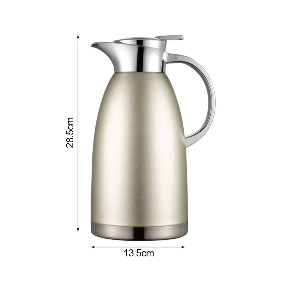 Soga 2.3L Gold Color 3-Layer Vacuum Insulated Stainless Steel Flask Ideal for Home and office