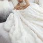 SOGA 2X 160X200cm Throw Blanket White Double Layer Rabbit Fur Cozy Comfort with Stylish Decor