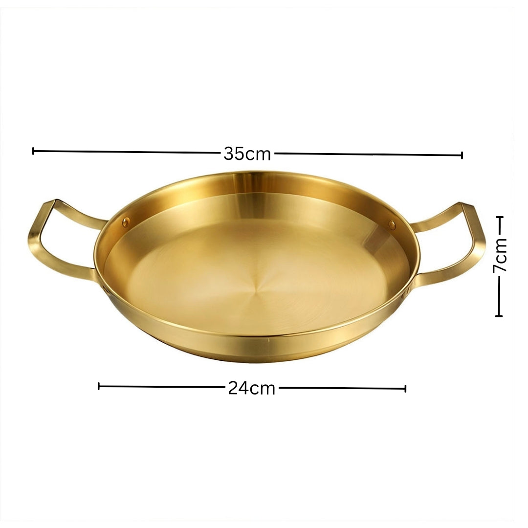 Soga 24cm Dry Pot, Gold Plated 202 Material Stainless Steel and Kitchen essentials