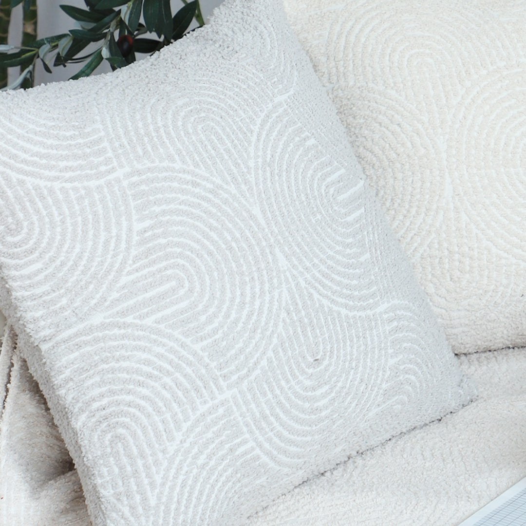 SOGA 2X 50cm Throw Pillow Off White Lumbar Embroidered Decorative Cover Stitch for Home Decor