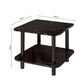 SOGA 70cm Black Ceramic Side Table Stone Pattern Modern Design with Black Metal Legs