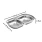 SOGA 15cm Silver Sauce Pan with Two Compartments Divided Sauce Dish Kitchen Essential