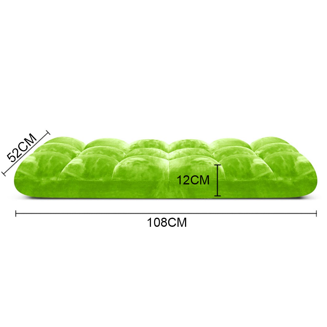 SOGA 2X Floor Recliner Folding Lounge Sofa Futon Couch Folding Chair Cushion Green