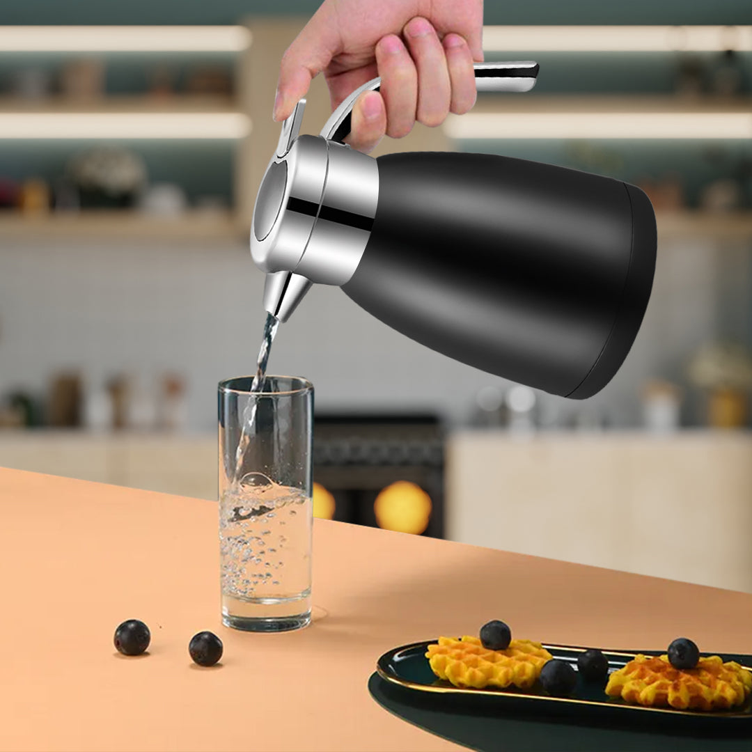 SOGA 1.2L Stainless Steel Insulated Vacuum Flask WaterBottle Black