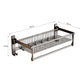 SOGA 50cm Wall-Mounted Double Pole Towel Holder Bathroom Organiser Rail Hanger with Hooks