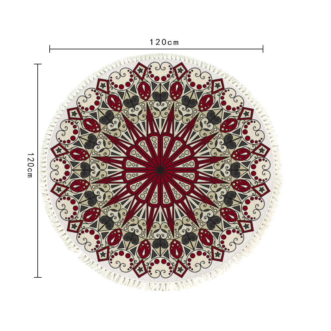 SOGA 2X 120cm Mandala Modern Ethnic Tassel Print Anti-slip Doormat, Home Decor