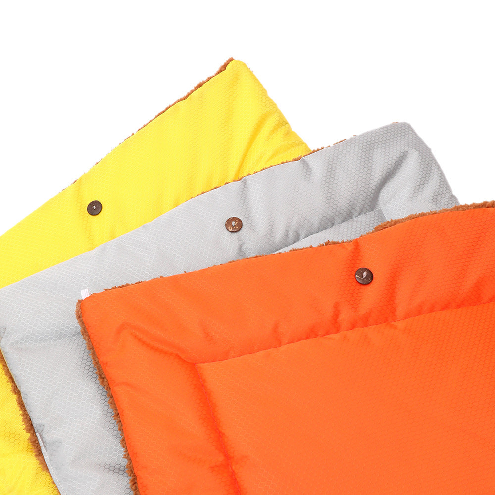 SOGA 2X Orange Dual-purpose Cushion Nest Cat Dog Bed Warm Plush Kennel Mat Pet Home Travel Essentials