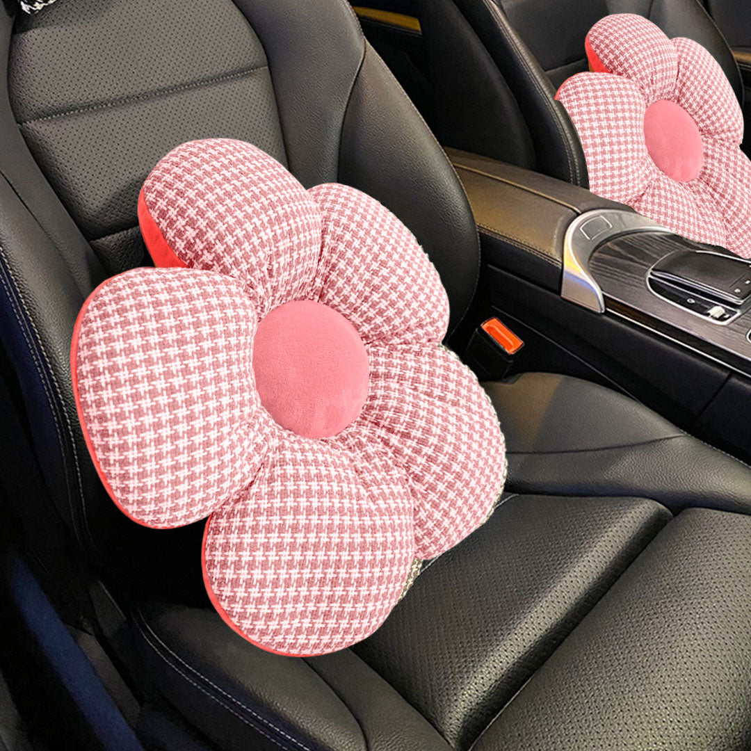SOGA 2X Pink Flower Cushion Shaped for Floor and Sitting Throw Pillow