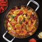 Soga 36cm Flat Base Seafood Dry Pot in Elegant Silver Finish with Durable for Kichen Essential