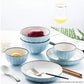 SOGA Blue Japanese Style Ceramic Dinnerware Crockery Soup Bowl Plate Server Kitchen Home Decor Set of 9