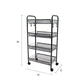 SOGA 2X 4 Tier Steel Black Bee Mesh Kitchen Cart Multi-Functional Shelves Portable Storage Organizer with Wheels