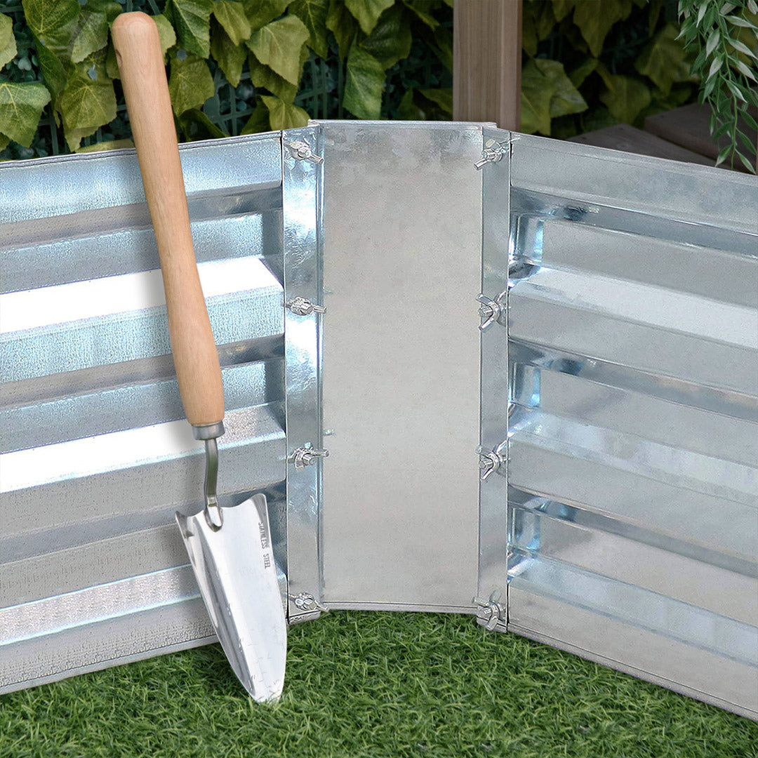 SOGA 90cm Square Galvanised Raised Garden Bed Vegetable Herb Flower Outdoor Planter Box