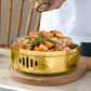SOGA 28cm Dry Pot with Hammered Texture Natural Gold Color Kitchen Essential