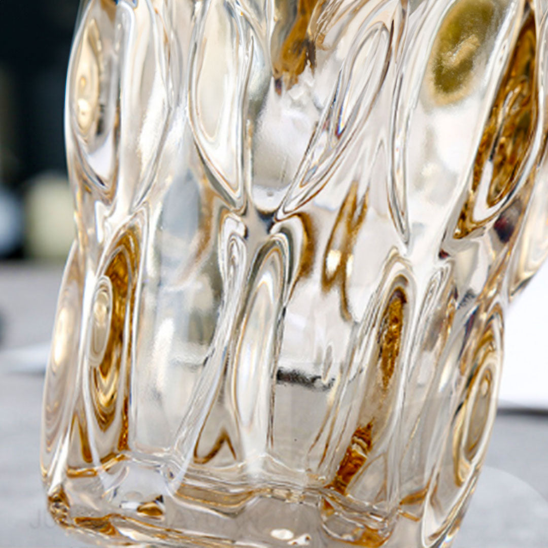 SOGA 29.8cm Golden Amber Glass Crystal Vase Elegant Modern Home Décor