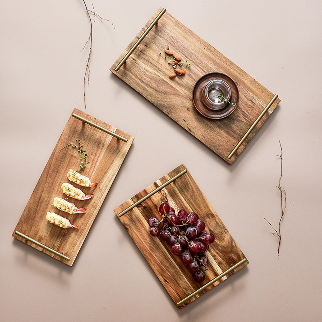 SOGA 36cm Brown Rectangle Wooden Acacia Food Serving Tray Charcuterie Board Centerpiece Home Decor