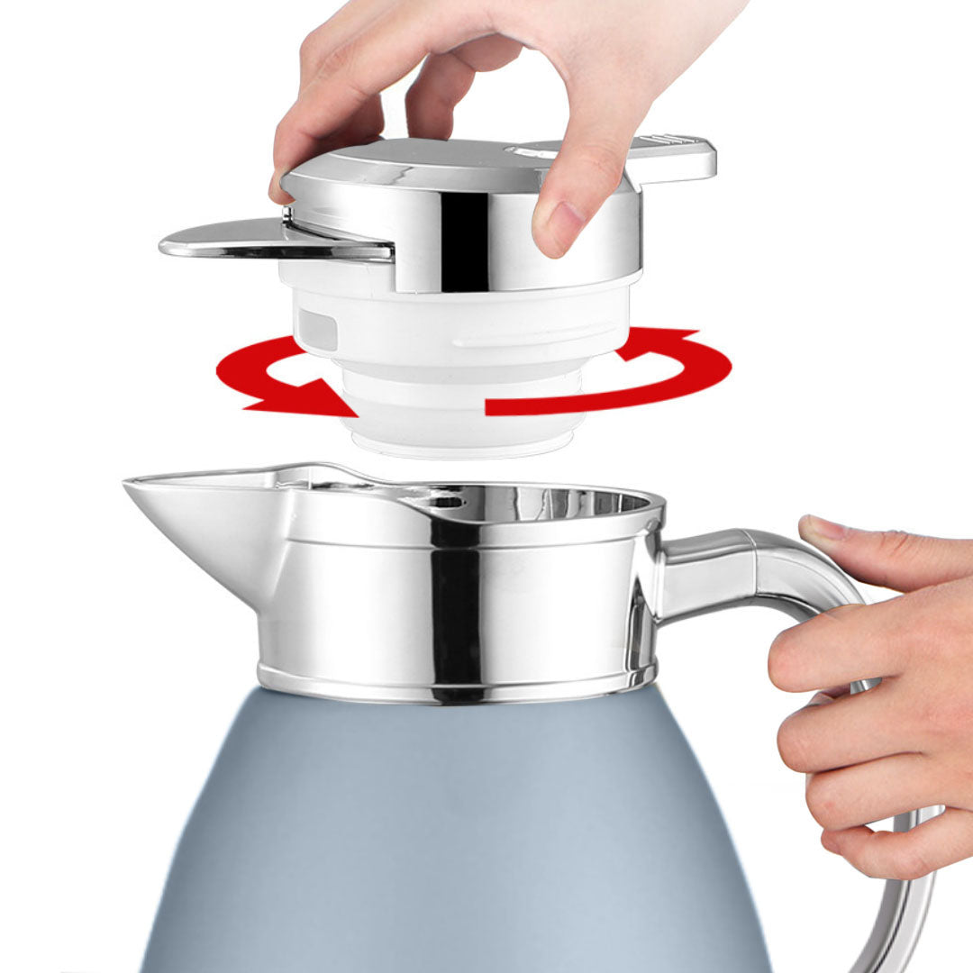 Soga 2.3L Blue Color 3-Layer Vacuum Insulated Stainless Steel Flask Ideal for Home and Office