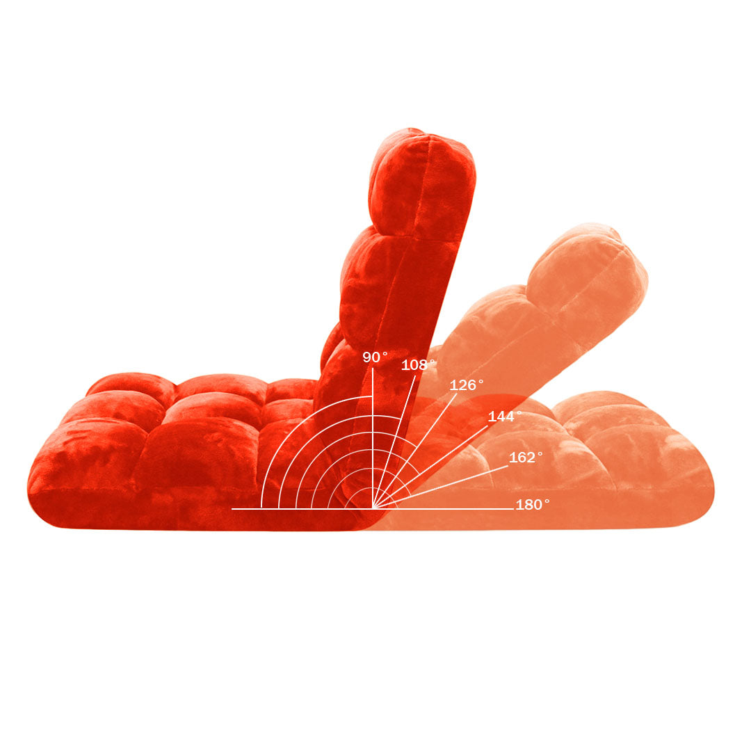 SOGA 4X Floor Recliner Folding Lounge Sofa Futon Couch Folding Chair Cushion Orange