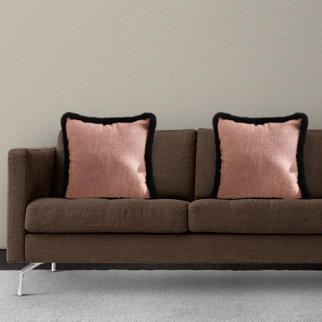 SOGA 2X 50cm Mid-century Style Raised Embroidery Texture Edged Square Throw Pillow