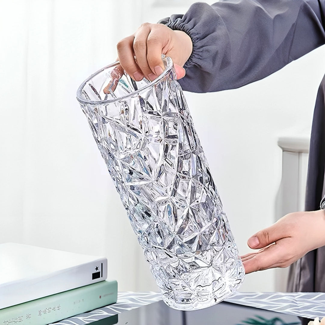 SOGA 14cmx30cm Heavy Duty Glass Vase Crystal Clear Design for Home Décor