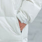 abbee White 2XL Winter Hooded Overcoat Long Jacket Stylish Lightweight Quilted Warm Puffer Coat