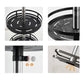 SOGA 2X 3 Tier Steel Black Round Rotating Multi-Function Kitchen Portable Storage Spice Seasoning Kitchen Countertop Organiser Shelf