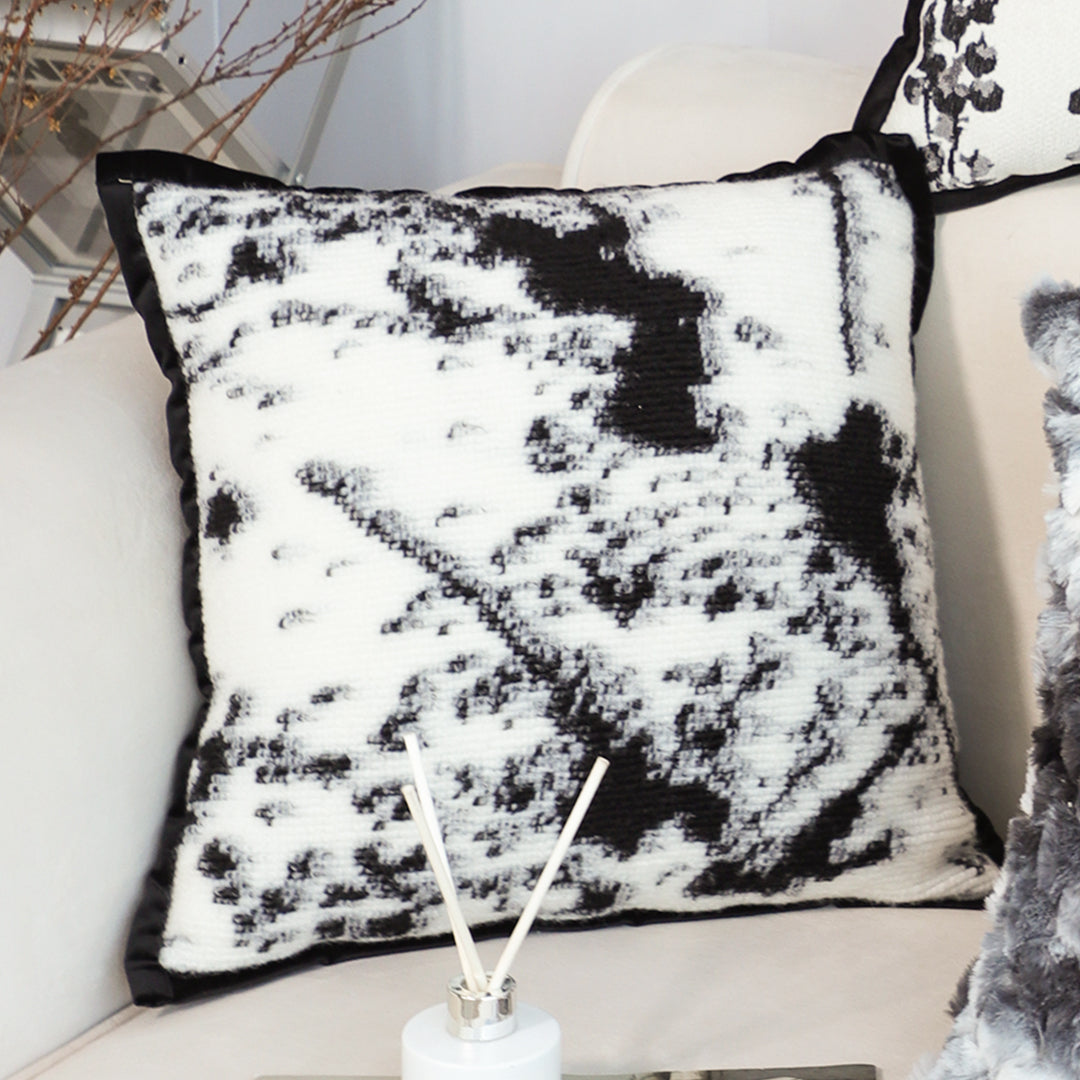 SOGA 2X 50cm Throw Pillow Black and White Leopard Thick Premium Polyester Fiber for Home Decor