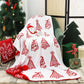 SOGA 130x180cm Throw Blanket Red Christmas Tree Half Fleece for Holiday Season Cozy