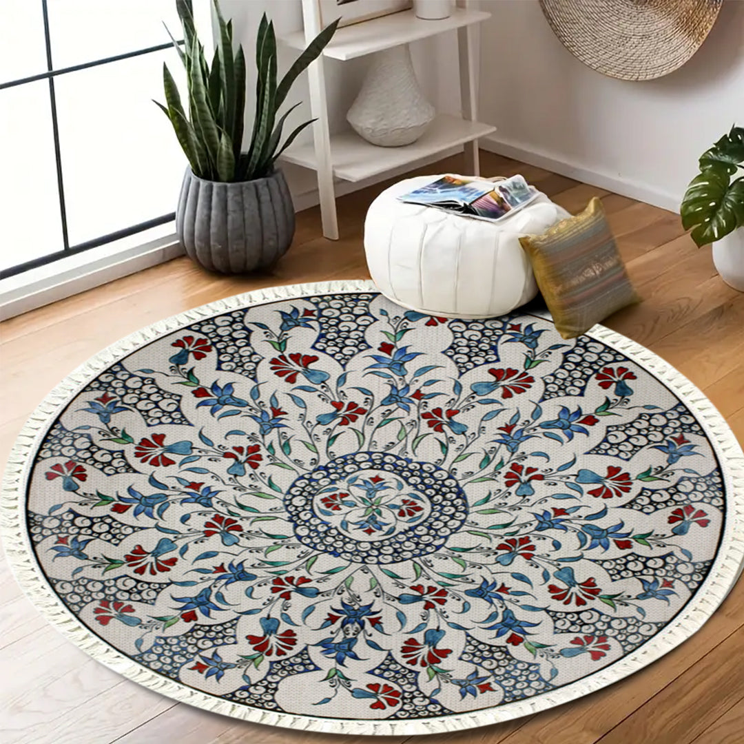 SOGA 2X 120cm Mandala Round Area Thick Anti-slip Doormat, Home Decor