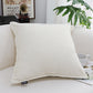 SOGA 50cm Beige Throw Pillow Warm Wabi-sabi Striped Corduroy Square For Home Decor