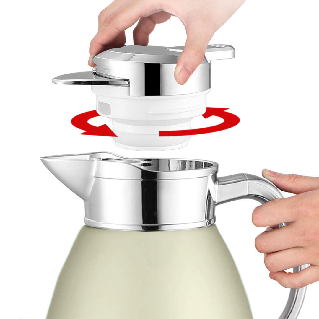 Soga 1.8L GoldColor 3-Layer Vacuum Insulated Stainless Steel Flask Ideal for Home and Office