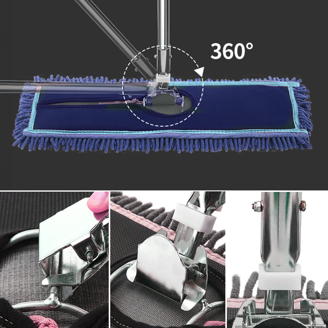 SOGA 100x22 Blue Microfiber Flat Mop Floor Cleaning Pads Rotating Dust Remover