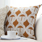 SOGA 50cm Throw Pillow Brown Circular Chain Jacquard Decorative Square for Home Decor