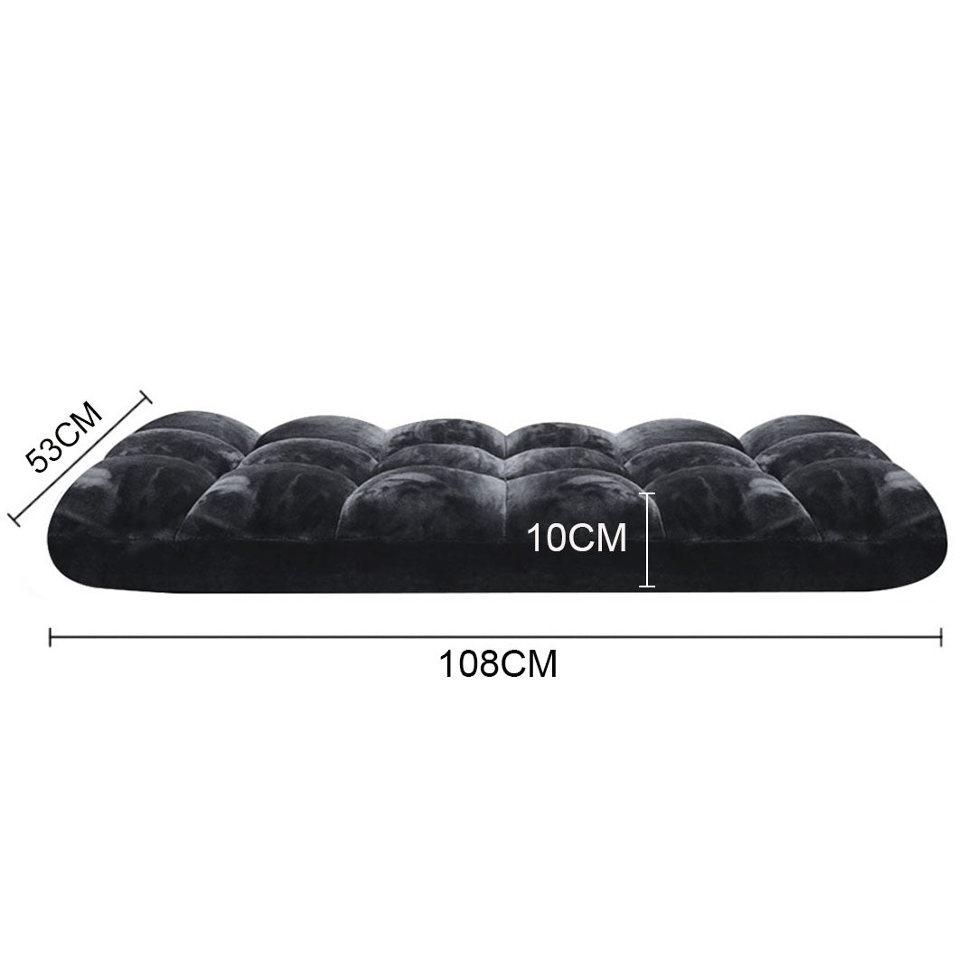 SOGA Floor Recliner Folding Lounge Sofa Futon Couch Folding Chair Cushion Black