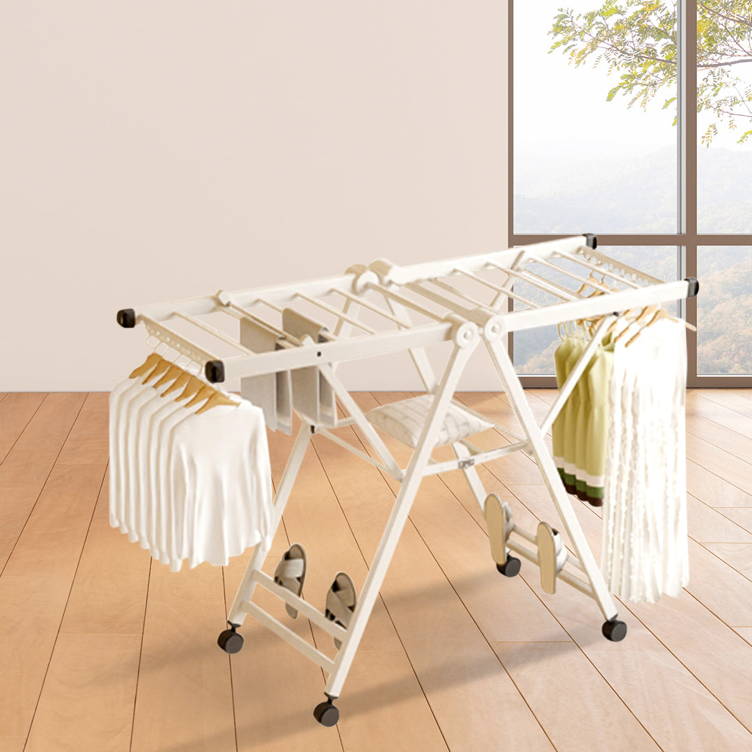 SOGA 2X 140cm Portable Wing Shape Clothes Drying Rack Foldable Space-Saving Laundry Holder