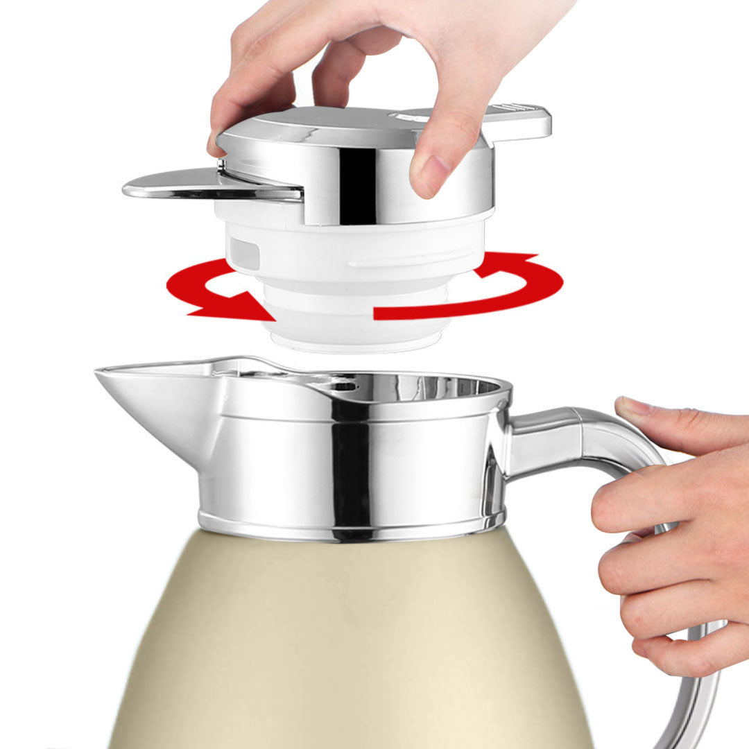 Soga 2.3L Gold Color 3-Layer Vacuum Insulated Stainless Steel Flask Ideal for Home and office