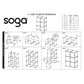 SOGA 3 Tier 6-Cube Portable Wardrobe Divide-Grid Modular Storage Organiser Foldable Closet