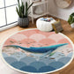 SOGA 2X 120cm Round Tassels Shark Print Area Rugs, Home Decor