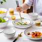 SOGA White Japanese Style Ceramic Dinnerware Crockery Soup Bowl Plate Server Kitchen Home Decor Set of 5