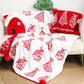 SOGA 130x180cm Throw Blanket Red Christmas Tree Half Fleece for Holiday Season Cozy