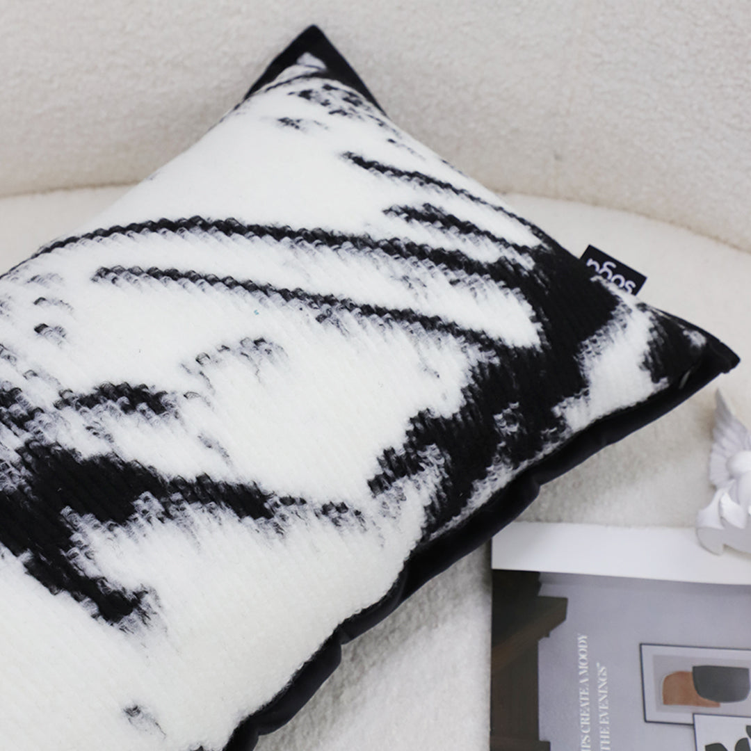 SOGA 35cm Throw Pillow Black and White Leopard Thick Premium Polyester Fiber for Home Decor