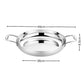 Soga 36cm Flat Base Seafood Dry Pot in Elegant Silver Finish with Durable for Kichen Essential