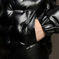 abbee Black XL Winter Hooded Glossy Down Jacket Stylish Lightweight Quilted Warm Puffer Coat