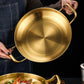 Soga 24cm Dry Pot, Gold Plated 202 Material Stainless Steel and Kitchen essentials