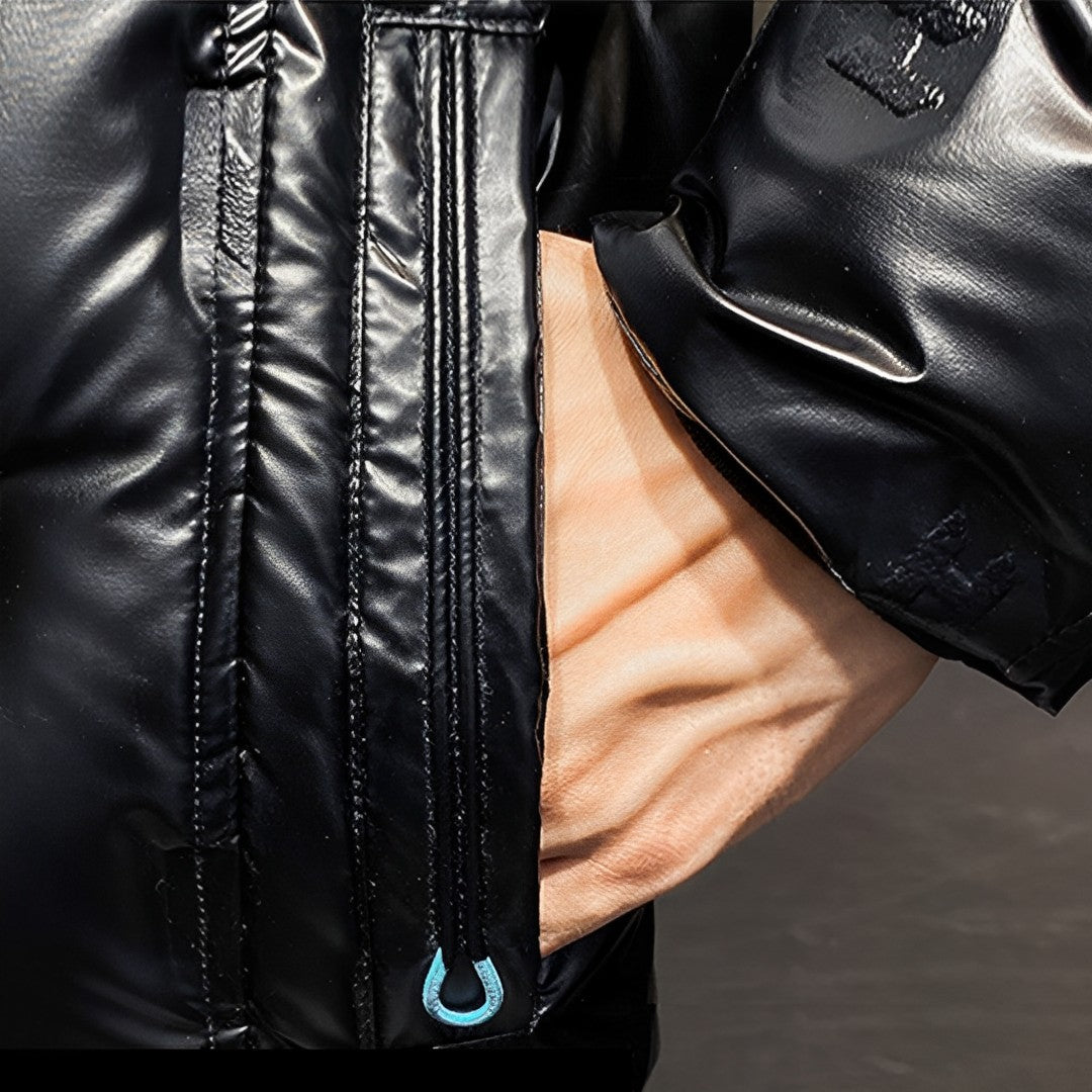 abbee Black 3XL Winter Hooded Glossy Overcoat Long Jacket Stylish Lightweight Quilted Warm Puffer Coat