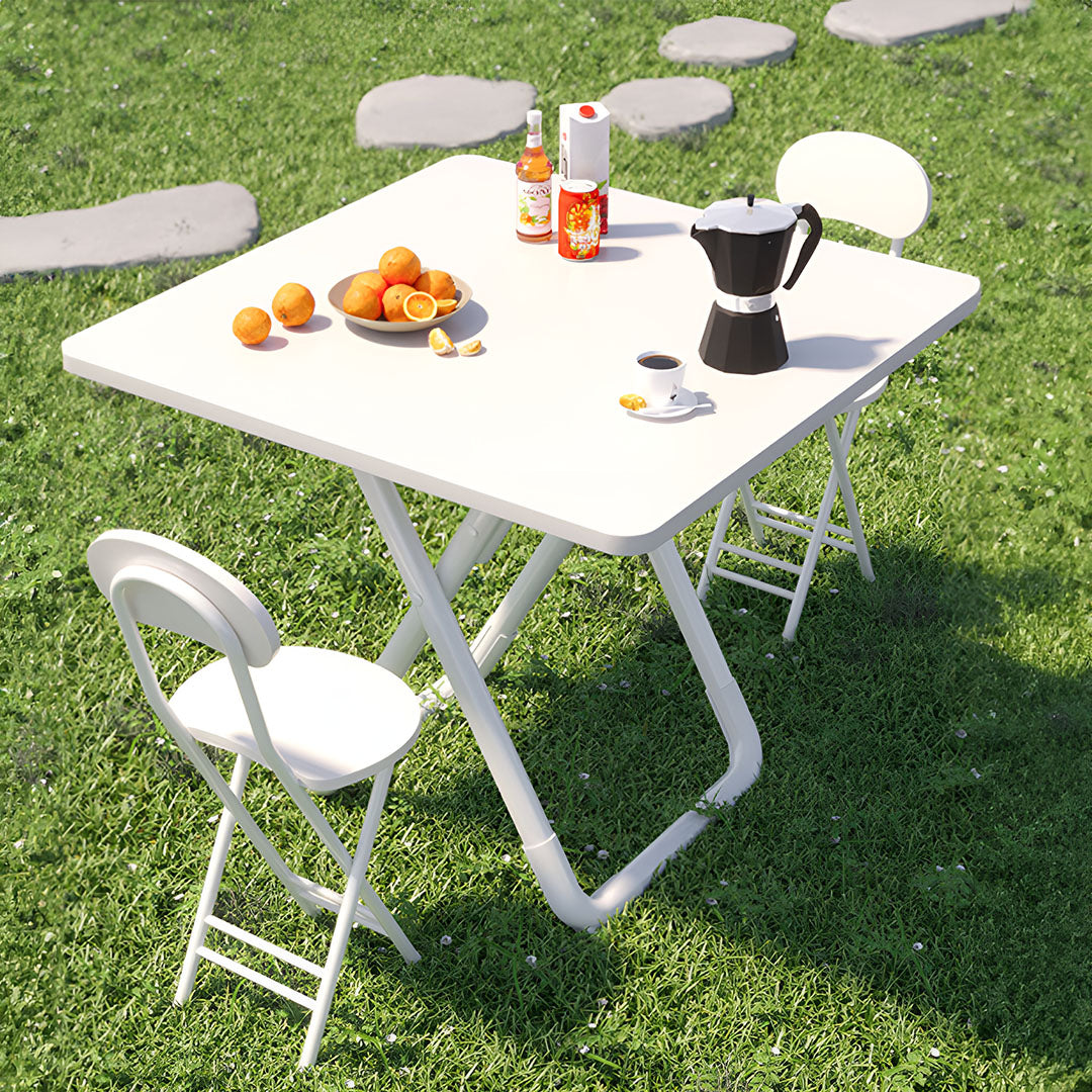 SOGA 80cm White Square Table with White Legs Modern Minimalist Design for Home Decor