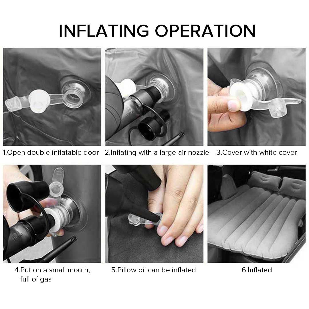 SOGA Portable Camping Car Set Inflatable Air Bed Mattress Storage Organizer Handheld Vacuum Blue